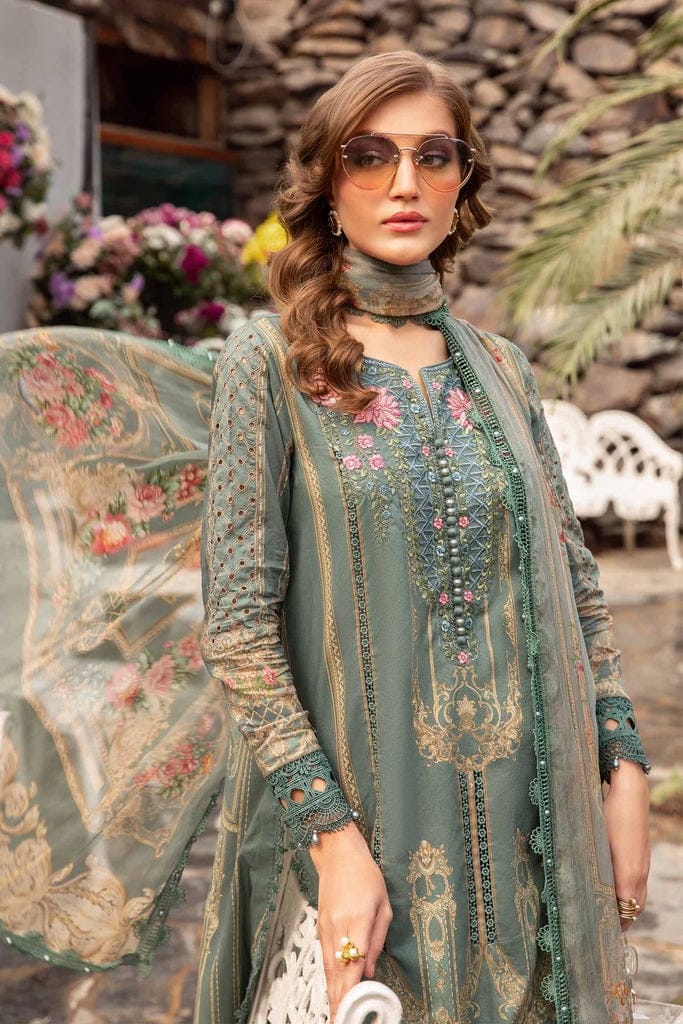 Maria B Green olive Lawn Digital Embroidery New Arrival 3pc