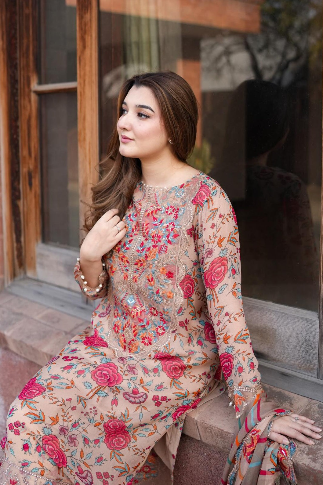Aneelas - Luxury Lawn Embroidered 3 Piece Unstitched - ACL-EID-08