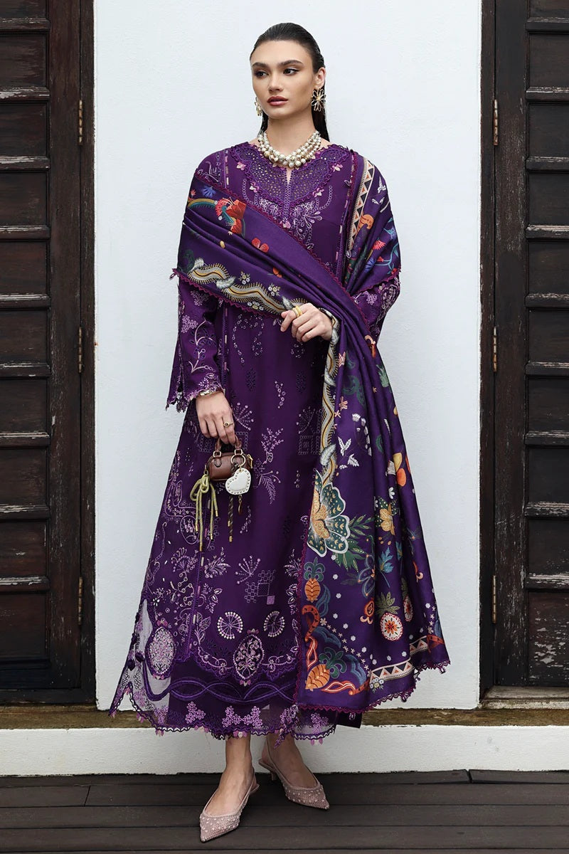 Qalamkar - KL-15 IRIS | Lawn Embroidered 3 Piece Unstitched