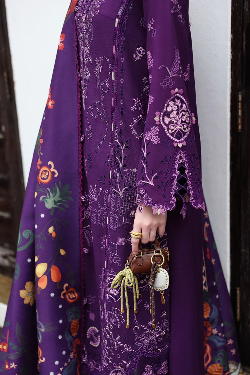 Qalamkar - KL-15 IRIS | Lawn Embroidered 3 Piece Unstitched