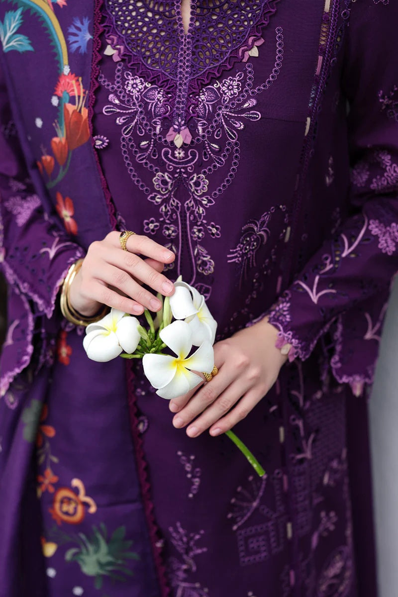 Qalamkar - KL-15 IRIS | Lawn Embroidered 3 Piece Unstitched