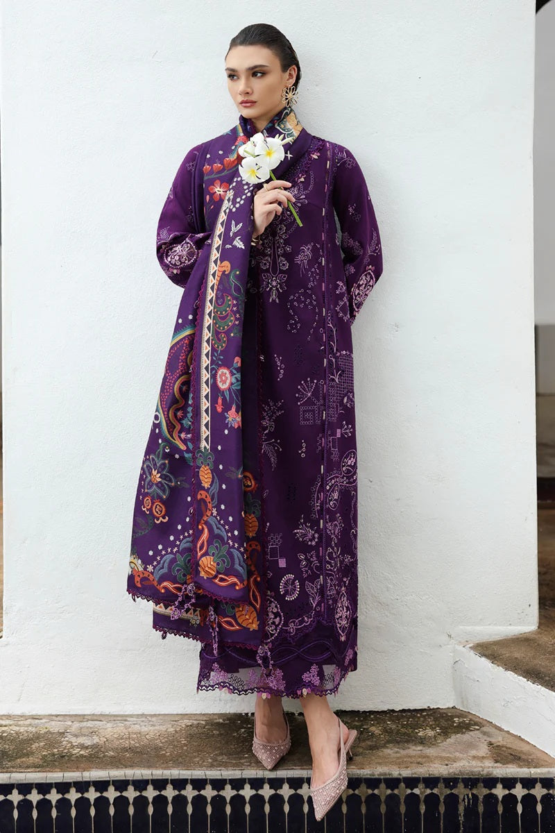 Qalamkar - KL-15 IRIS | Lawn Embroidered 3 Piece Unstitched