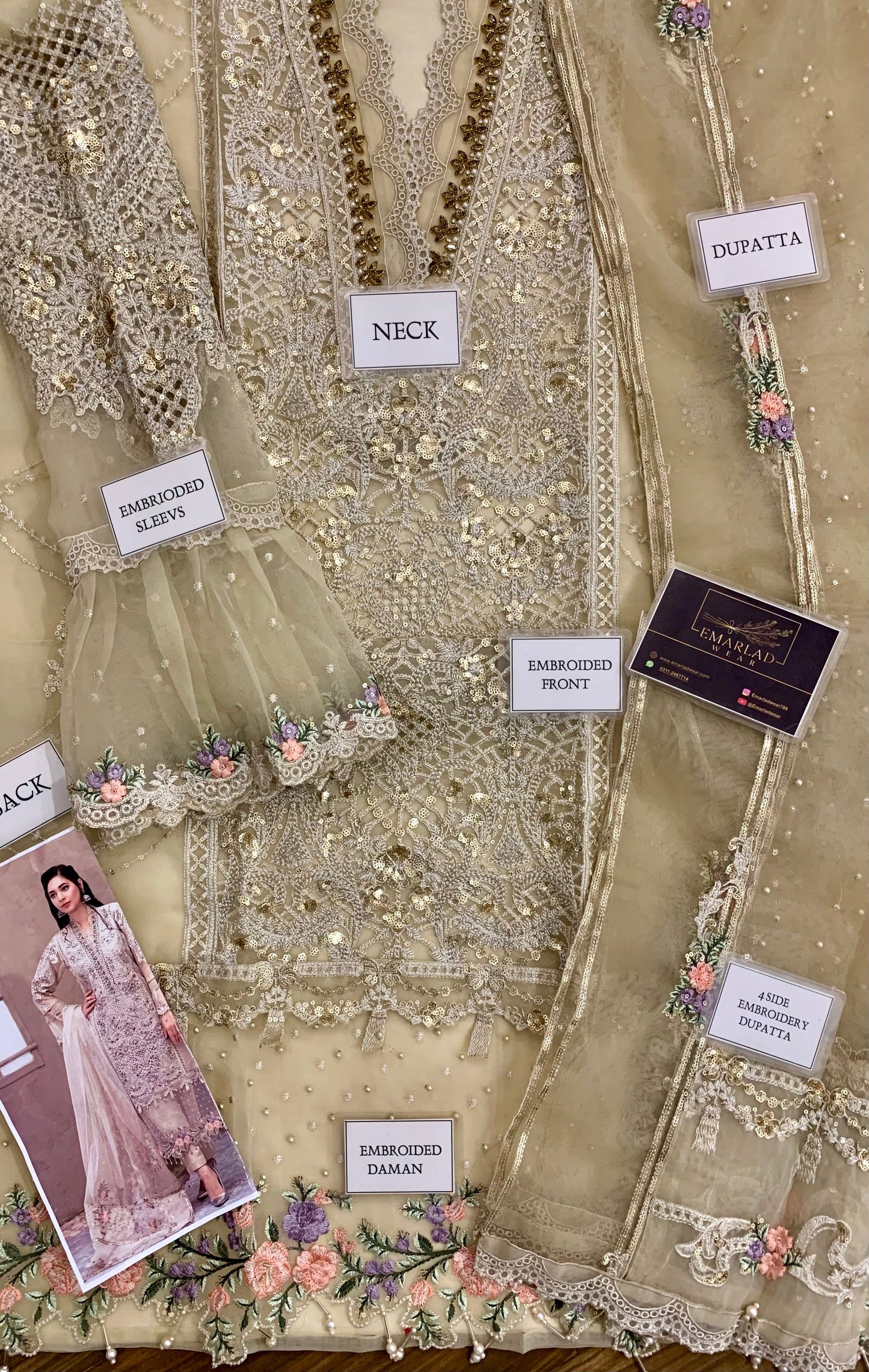 MARIA.B FESTIVE EMBROIDERED ORGANZA DRESS SAMI STITCHED 3PC