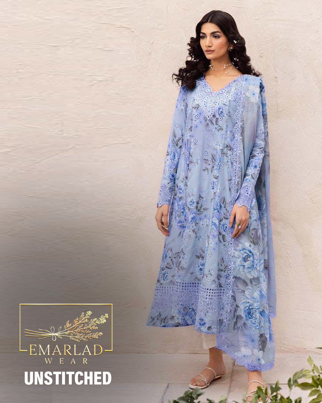 Iznik Digital Print Lawn Embroidery Chikankari New Arrival 3pc