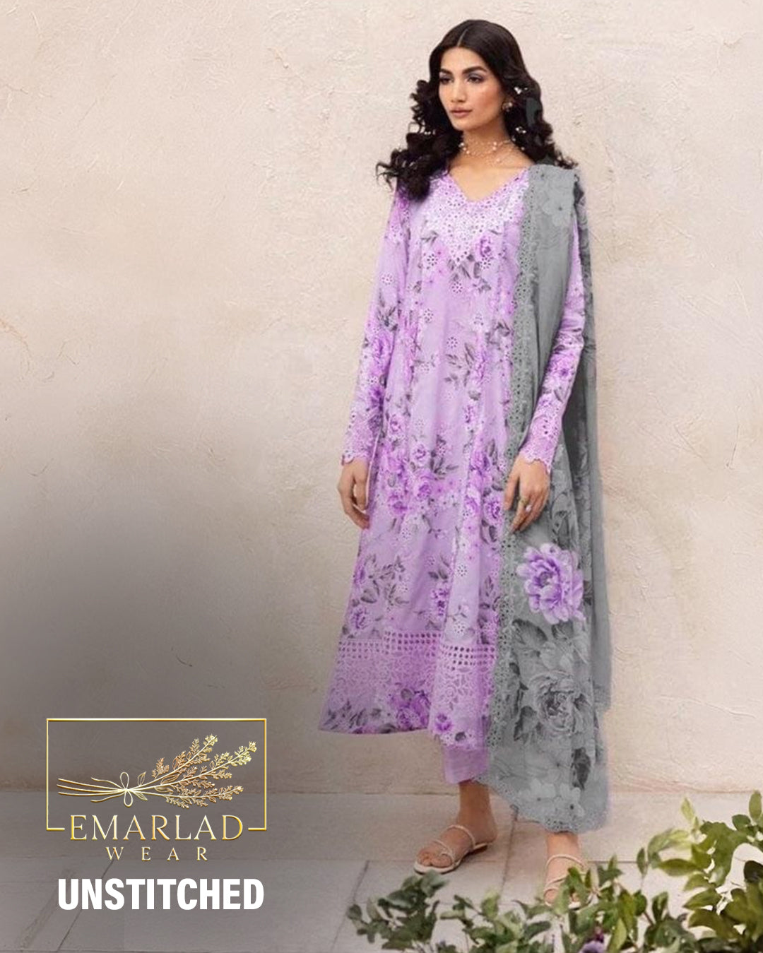 Iznik | Purple - Printed Lawn Chikankari Collection