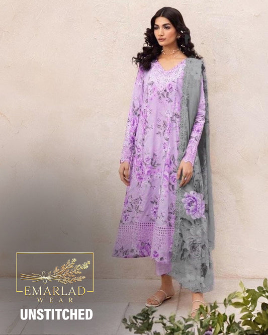 Iznik | Purple - Printed Lawn Chikankari Collection
