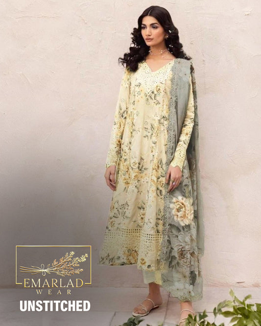 Iznik | Yellow - Printed Lawn Chikankari Collection