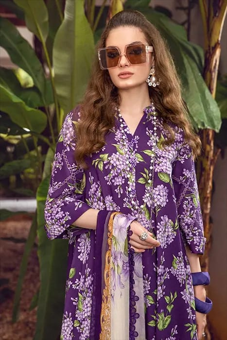 Maria B Shiffle purple Digital Emb New Arrival Lawn 3pc