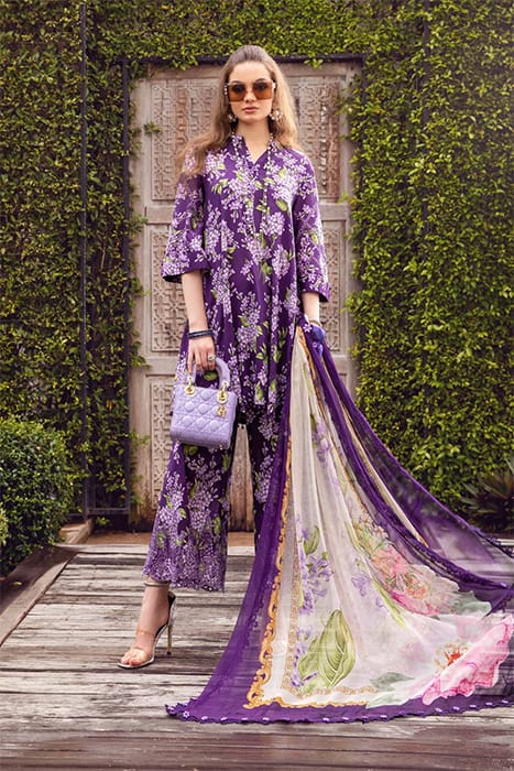 Maria B Shiffle purple Digital Emb New Arrival Lawn 3pc