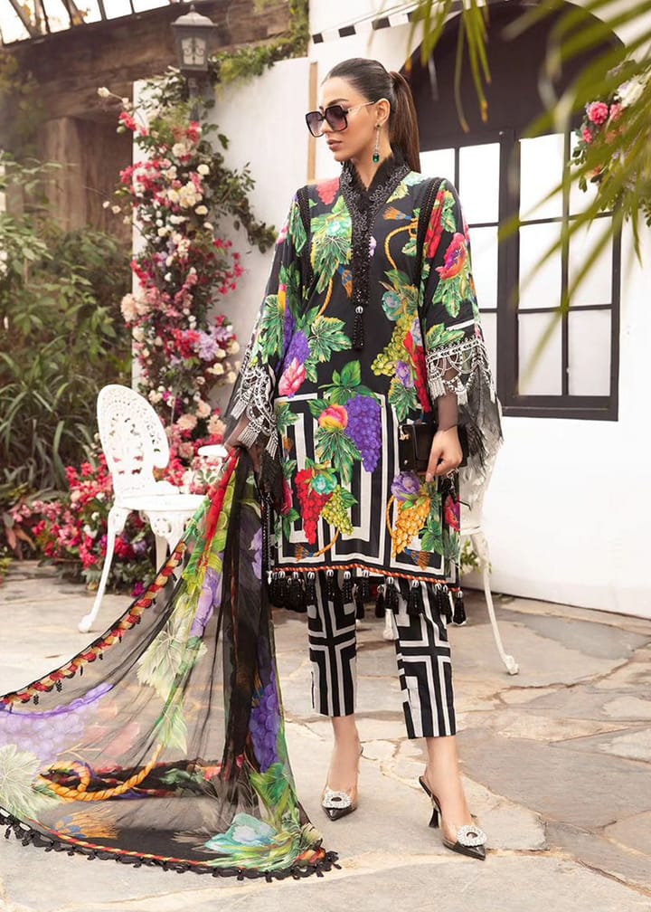 Maria B Black Furits Digital Emb New Arrival Lawn 3pc