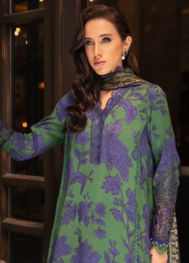 Maria B Lawn Blue Green