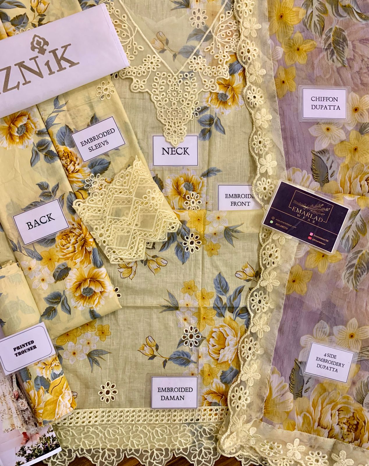 Iznik | Yellow - Printed Lawn Chikankari Collection