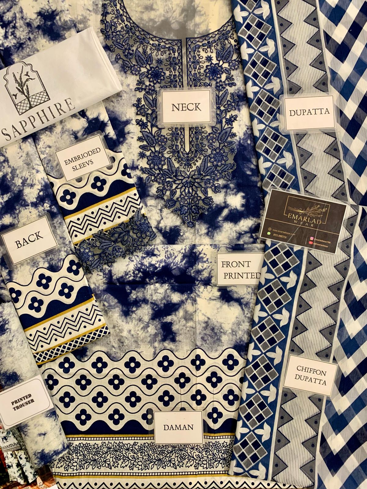 Sapphire Tie&Die- Lawn Collection